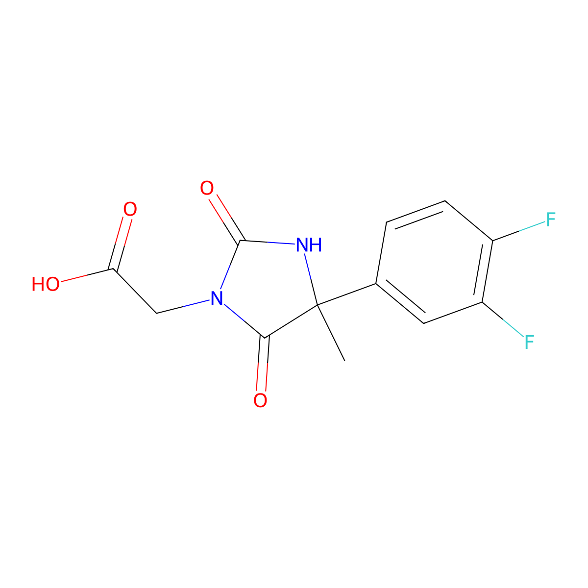 2-[4-(3,4-Difluorophenyl)-4-methyl-2,5-dioxoimidazolidin-1-yl]acetic acid molecular structure, CAS 1052551-57-1