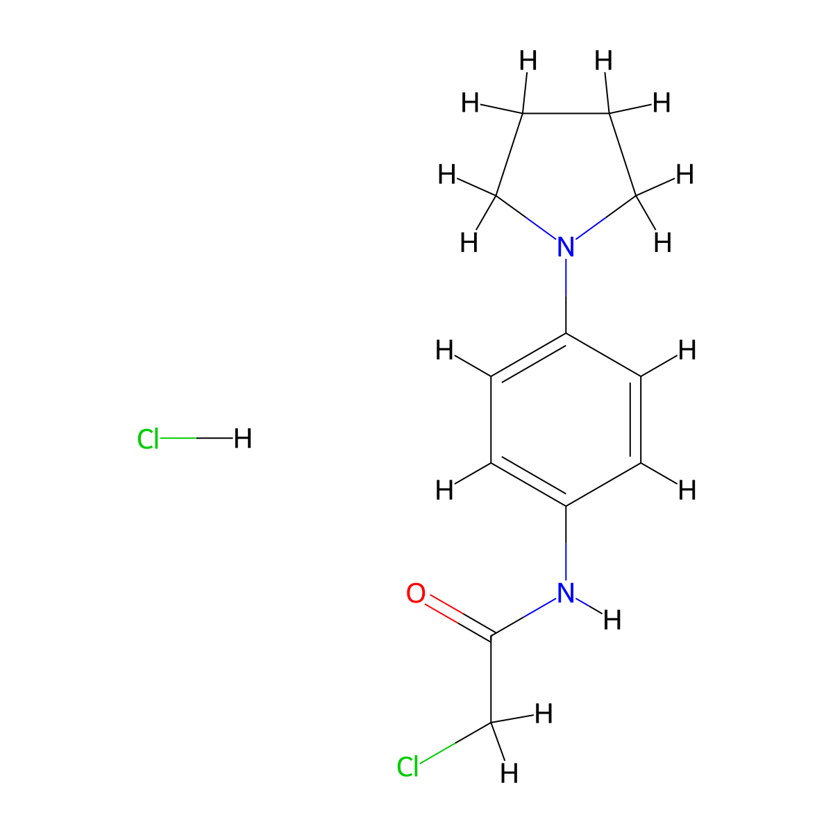 2-chloro-N-[4-(pyrrolidin-1-yl)phenyl]acetamide hydrochloride molecular structure, CAS 1052551-66-2