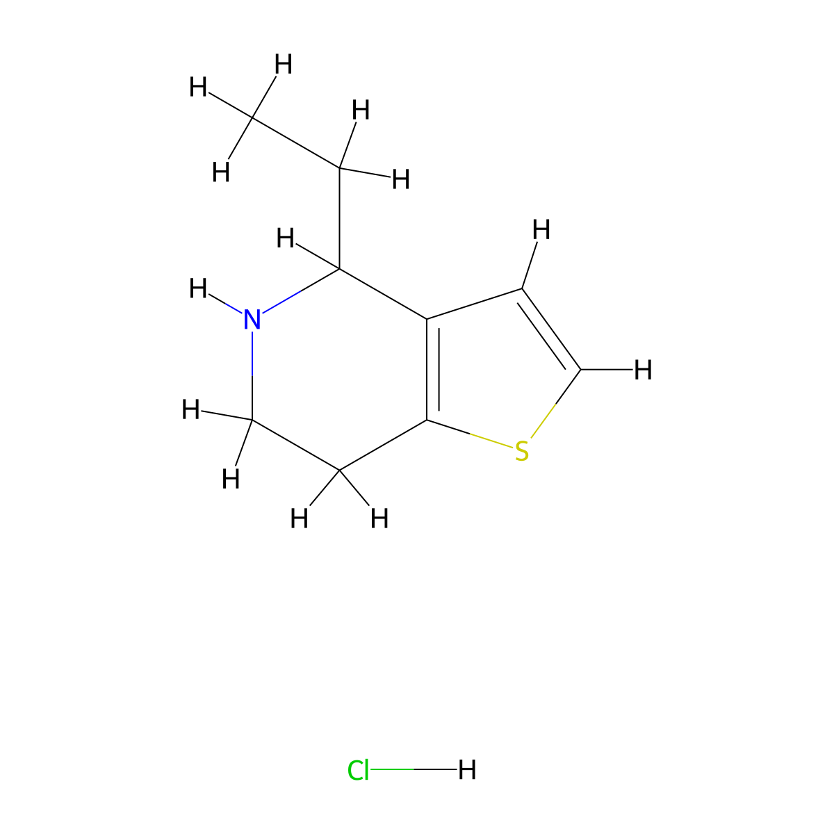 4-Ethyl-4,5,6,7-tetrahydrothieno[3,2-c]pyridine hydrochloride molecular structure, CAS 1052551-81-1
