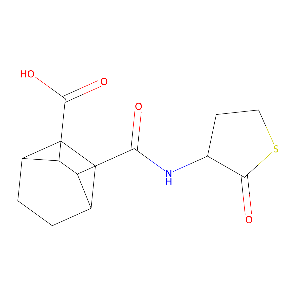 3-((2-Oxotetrahydrothiophen-3-yl)carbamoyl)bicyclo[2.2.2]octane-2-carboxylic acid molecular structure, CAS 1052551-83-3