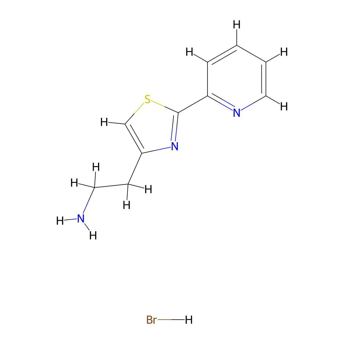 2-[2-(Pyridin-2-yl)-1,3-thiazol-4-yl]ethan-1-amine hydrobromide molecular structure, CAS 1052552-07-4