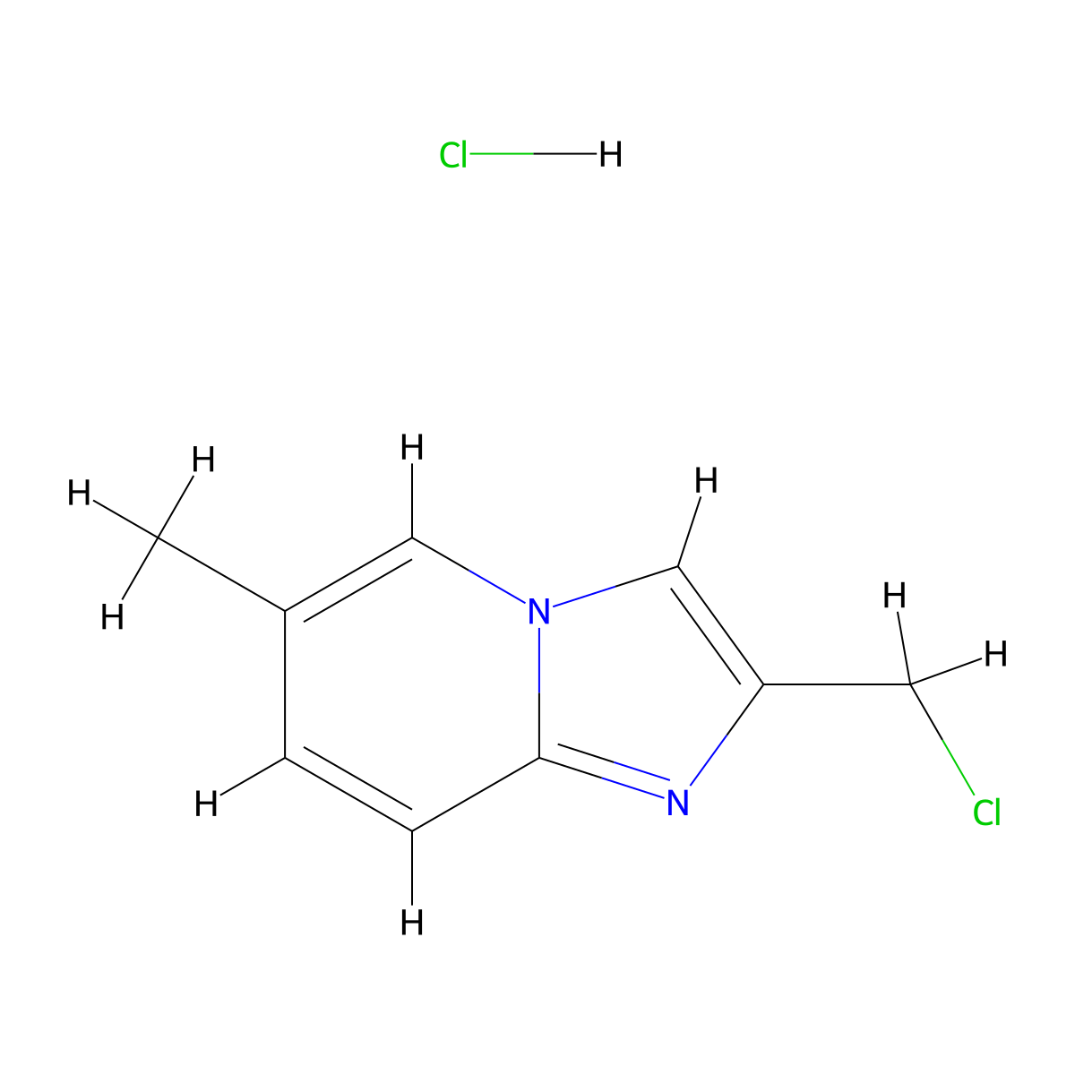 2-(Chloromethyl)-6-methylimidazo[1,2-a]pyridine hydrochloride molecular structure, CAS 1052552-08-5