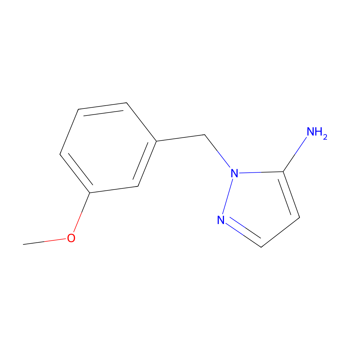 1-(3-Methoxybenzyl)-1H-pyrazol-5-amine molecular structure, CAS 1052552-26-7