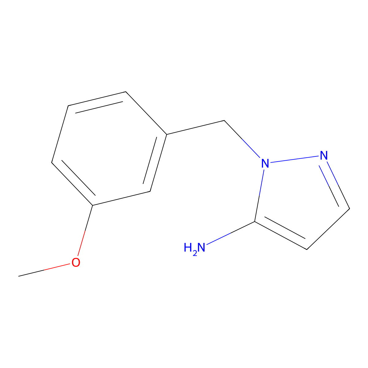 1-(3-Methoxybenzyl)-1H-pyrazol-5-amine molecular structure, CAS 1052552-26-7