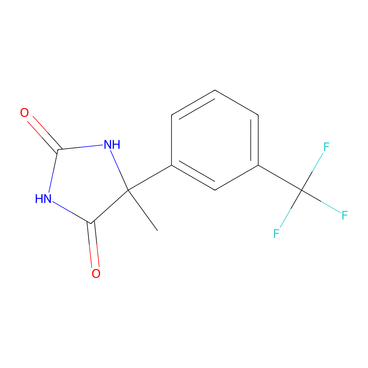 5-Methyl-5-[3-(trifluoromethyl)phenyl]imidazolidine-2,4-dione molecular structure, CAS 1052552-58-5