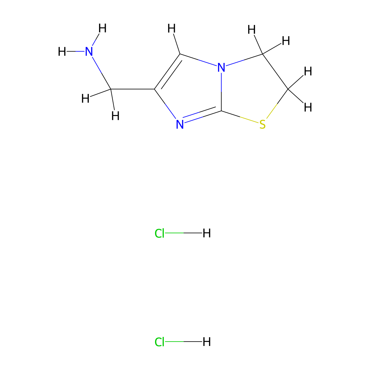 (2H,3H-imidazo(2,1-b)(1,3)thiazol-6-yl)methanamine dihydrochloride molecular structure, CAS 1052552-59-6