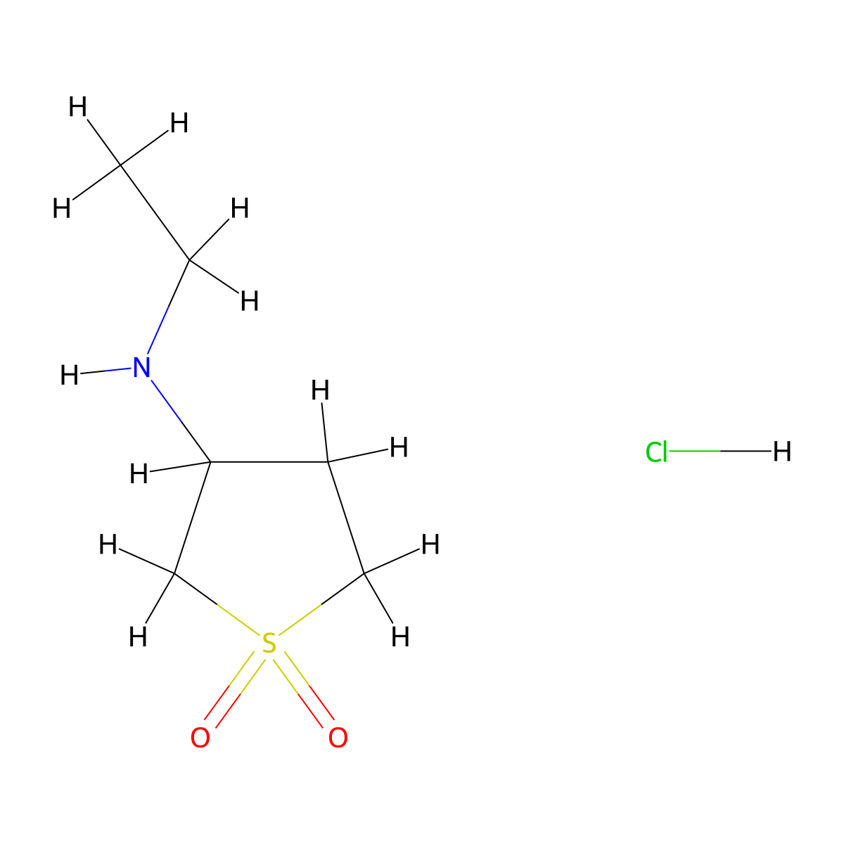 3-(Ethylamino)-1lambda6-thiolane-1,1-dione hydrochloride molecular structure, CAS 1052552-74-5