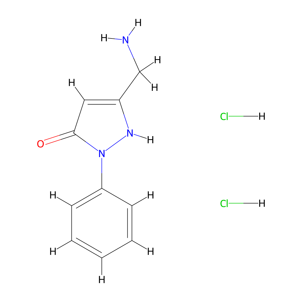 5-(Aminomethyl)-2-phenyl-1H-pyrazol-3(2H)-one dihydrochloride molecular structure, CAS 1052552-99-4