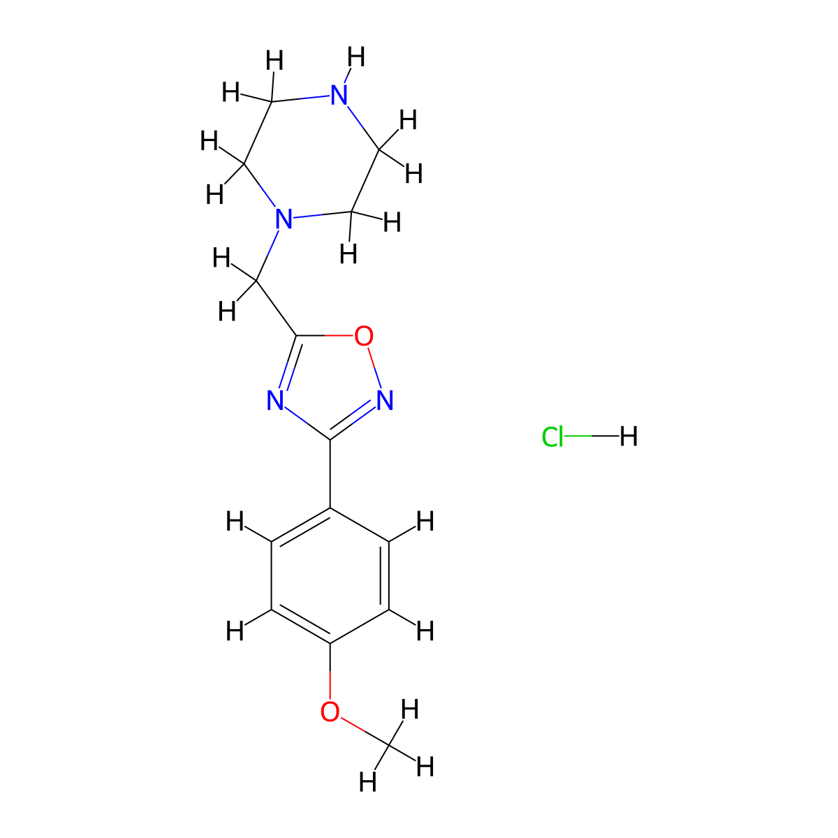 1-{[3-(4-Methoxyphenyl)-1,2,4-oxadiazol-5-yl]methyl}piperazine hydrochloride molecular structure, CAS 1052553-32-8
