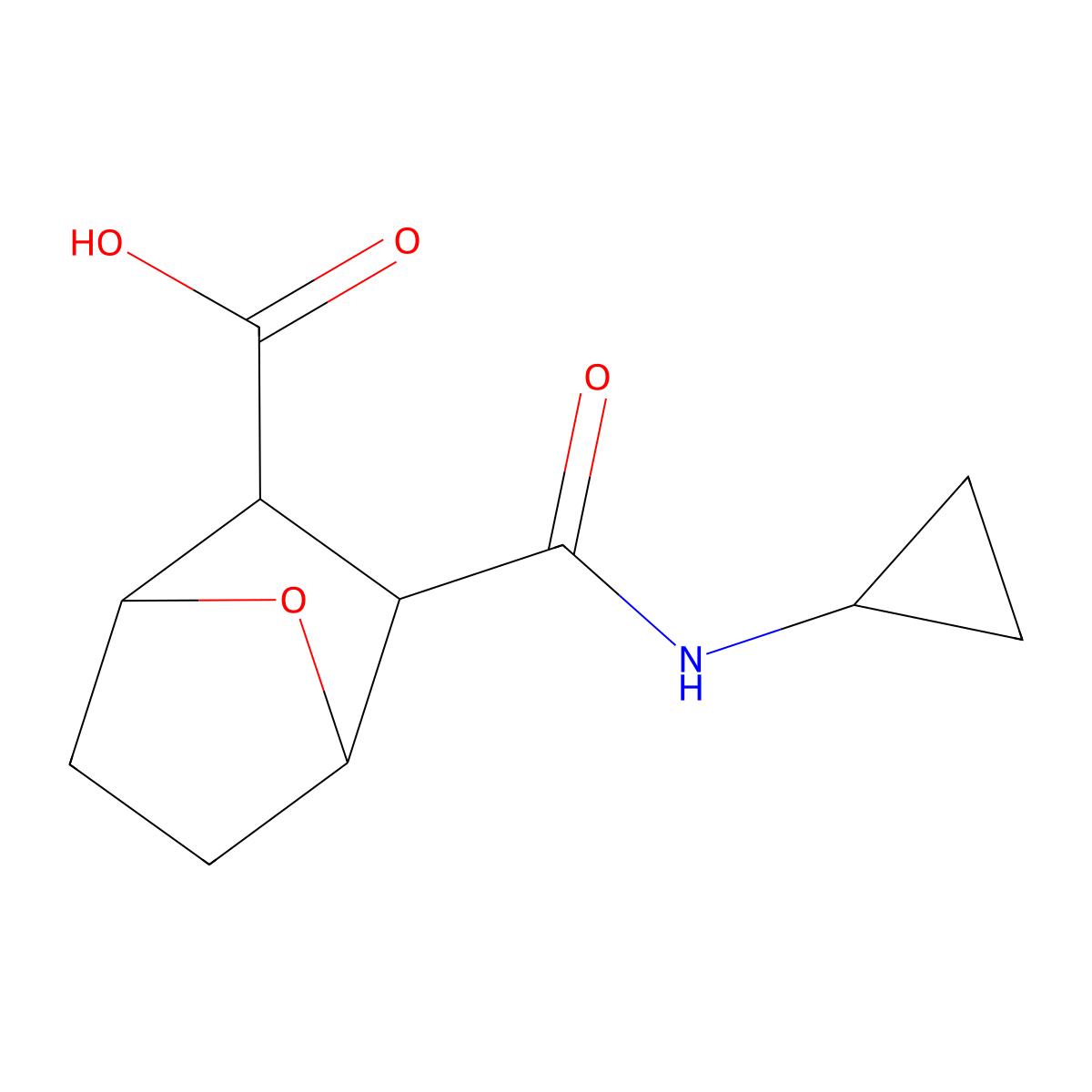 3-(Cyclopropylcarbamoyl)-7-oxabicyclo[2.2.1]heptane-2-carboxylic acid molecular structure, CAS 1052553-39-5