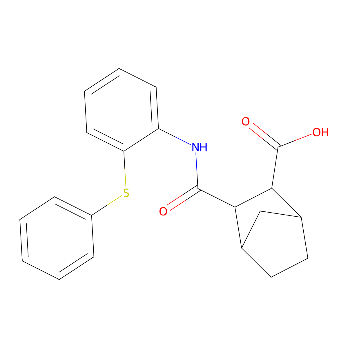 3-{[2-(Phenylsulfanyl)phenyl]carbamoyl}bicyclo[2.2.1]heptane-2-carboxylic acid molecular structure, CAS 1052554-24-1