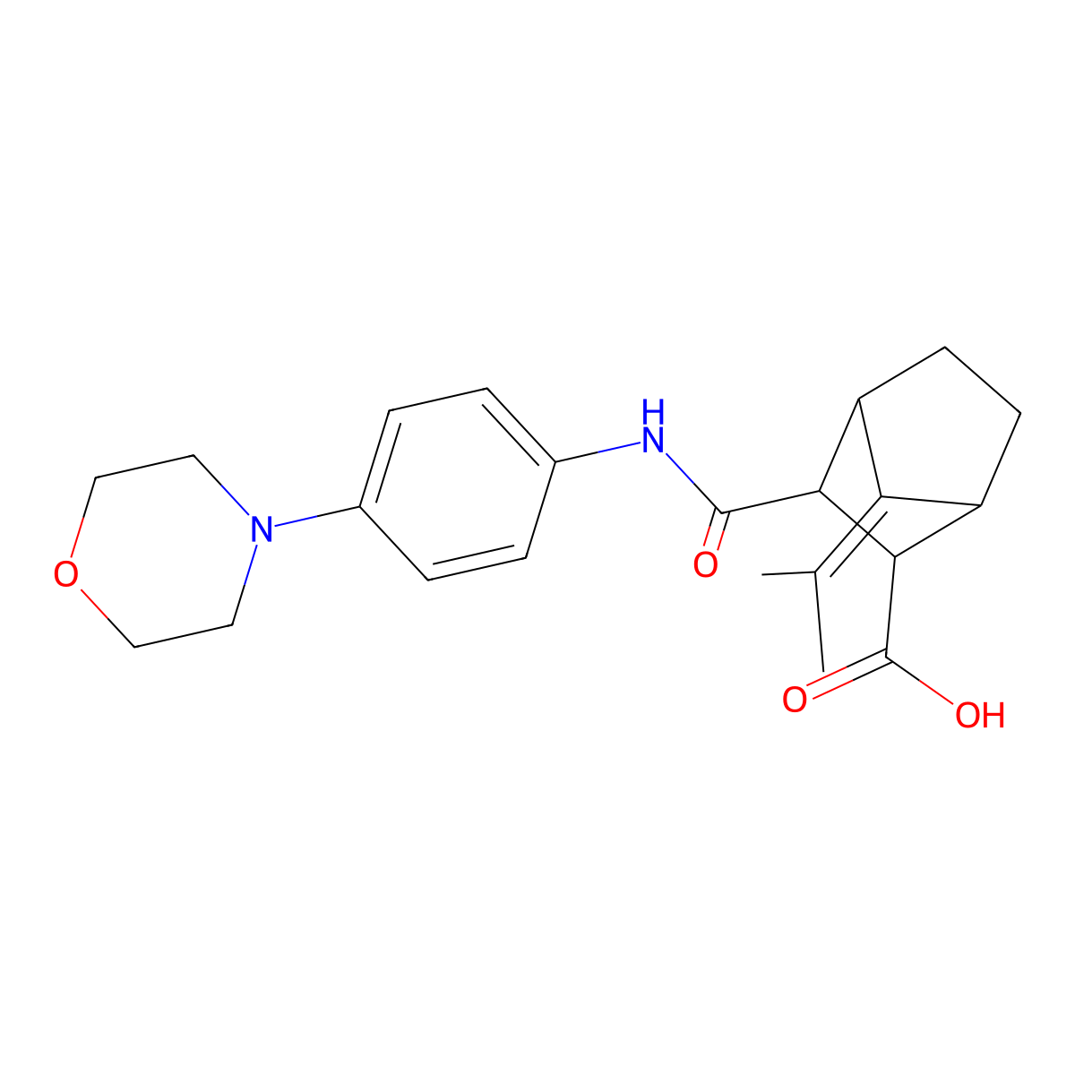 3-{[4-(Morpholin-4-yl)phenyl]carbamoyl}-7-(propan-2-ylidene)bicyclo[2.2.1]heptane-2-carboxylic acid molecular structure, CAS 1052554-44-5