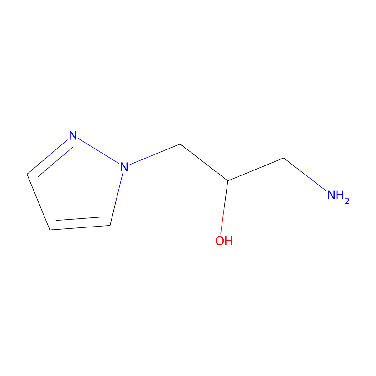 1-amino-3-(1H-pyrazol-1-yl)propan-2-ol molecular structure, CAS 1052554-80-9