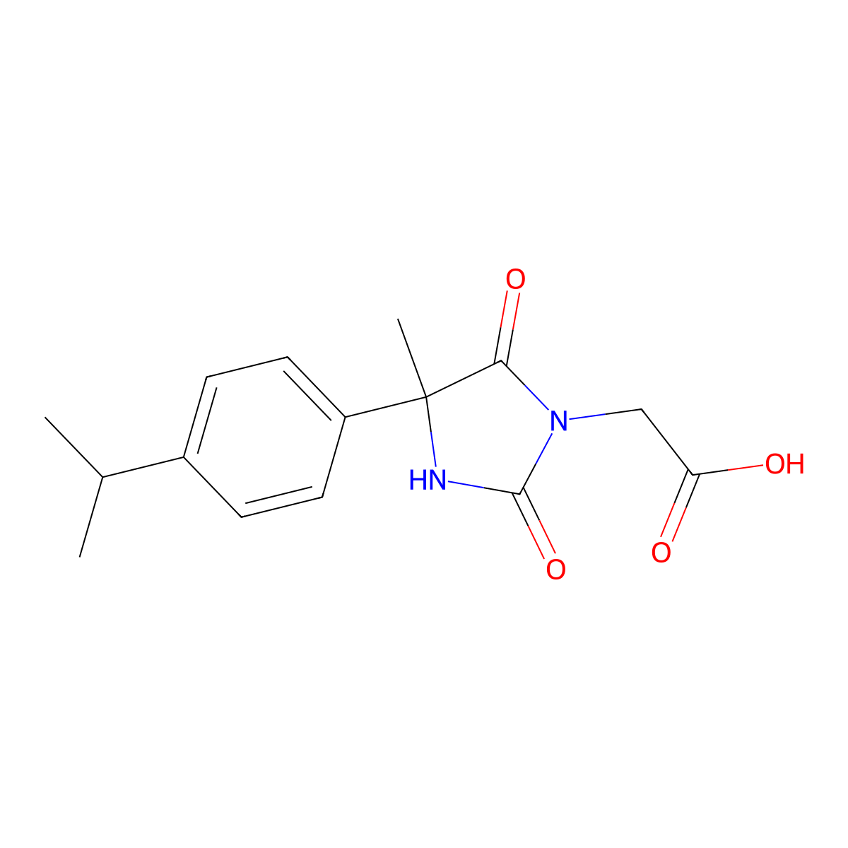 2-{4-Methyl-2,5-dioxo-4-[4-(propan-2-yl)phenyl]imidazolidin-1-yl}acetic acid molecular structure, CAS 1052554-90-1