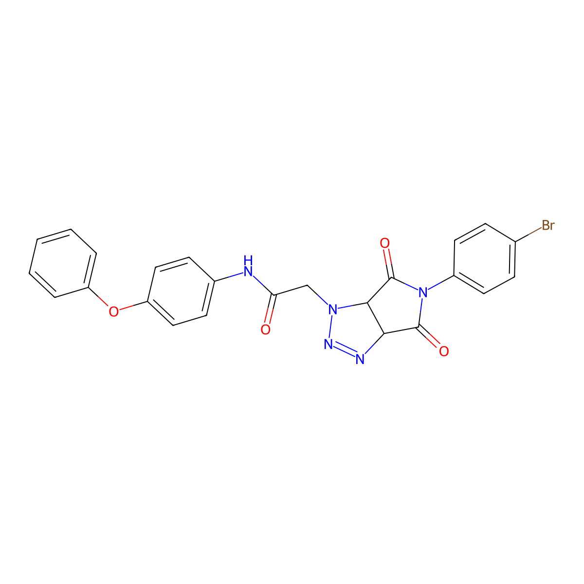 2-[5-(4-bromophenyl)-4,6-dioxo-1H,3aH,4H,5H,6H,6aH-pyrrolo[3,4-d][1,2,3]triazol-1-yl]-N-(4-phenoxyphenyl)acetamide molecular structure, CAS 1052554-94-5