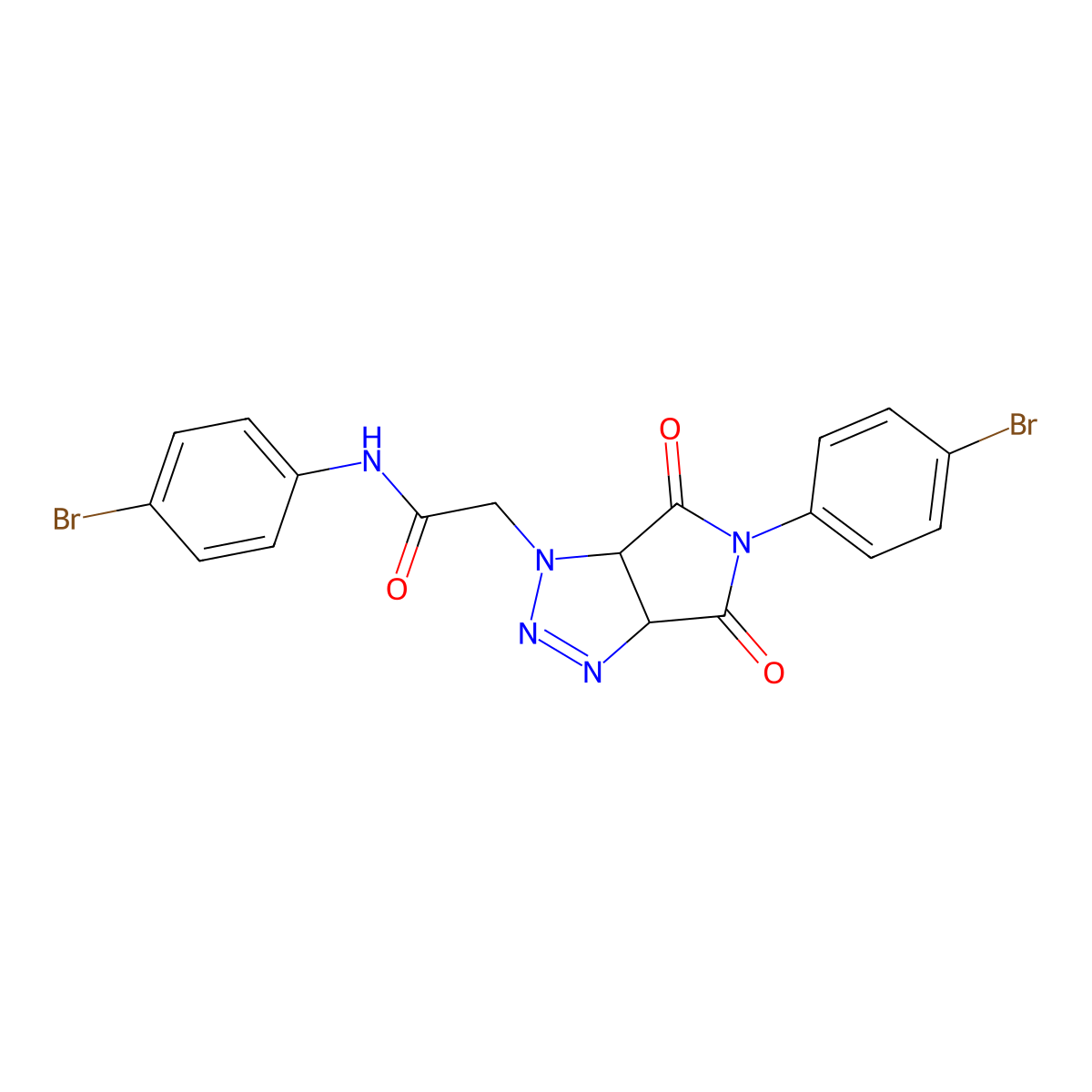 N-(4-bromophenyl)-2-[5-(4-bromophenyl)-4,6-dioxo-1H,3aH,4H,5H,6H,6aH-pyrrolo[3,4-d][1,2,3]triazol-1-yl]acetamide molecular structure, CAS 1052555-07-3
