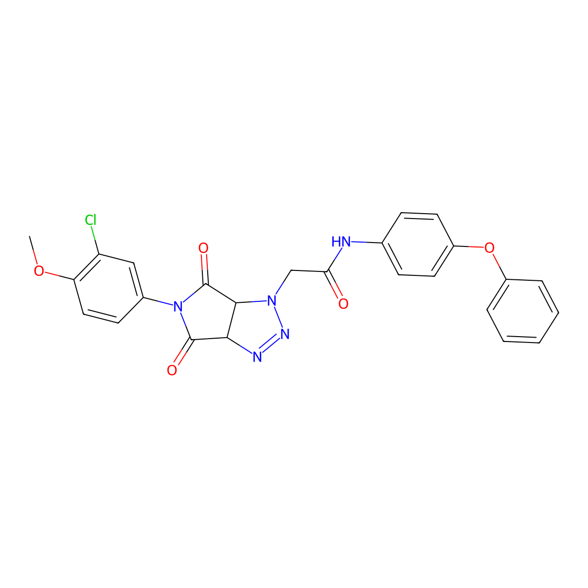 2-[5-(3-chloro-4-methoxyphenyl)-4,6-dioxo-4,5,6,6a-tetrahydropyrrolo[3,4-d][1,2,3]triazol-1(3aH)-yl]-N-(4-phenoxyphenyl)acetamide molecular structure, CAS 1052555-27-7