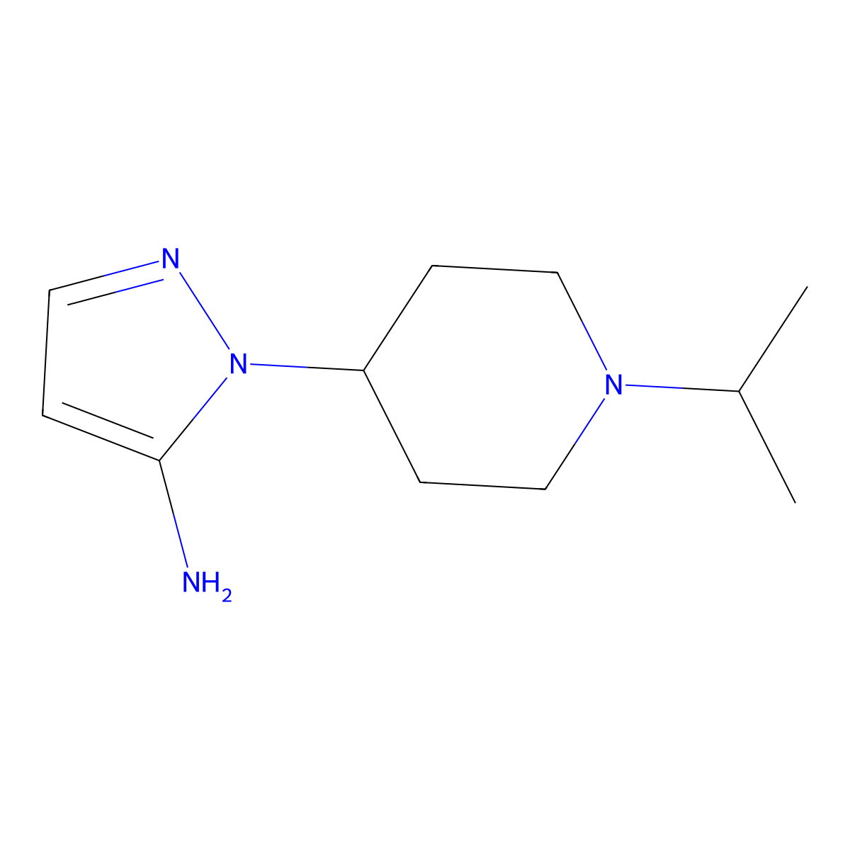 1-(1-Isopropylpiperidin-4-YL)-1H-pyrazol-5-amine molecular structure, CAS 1052555-88-0