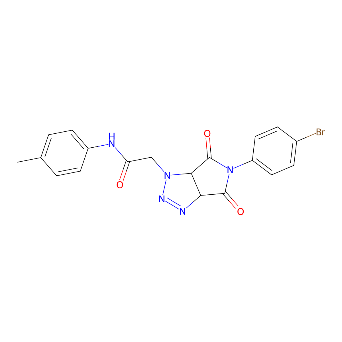 2-[5-(4-bromophenyl)-4,6-dioxo-4,5,6,6a-tetrahydropyrrolo[3,4-d][1,2,3]triazol-1(3aH)-yl]-N-(4-methylphenyl)acetamide molecular structure, CAS 1052558-45-8