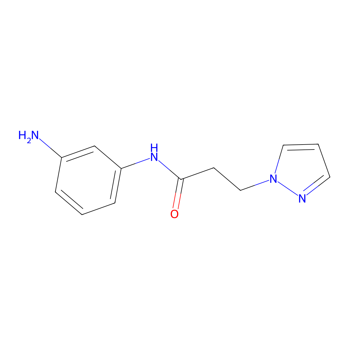 N-(3-aminophenyl)-3-(1H-pyrazol-1-yl)propanamide molecular structure, CAS 1052558-49-2
