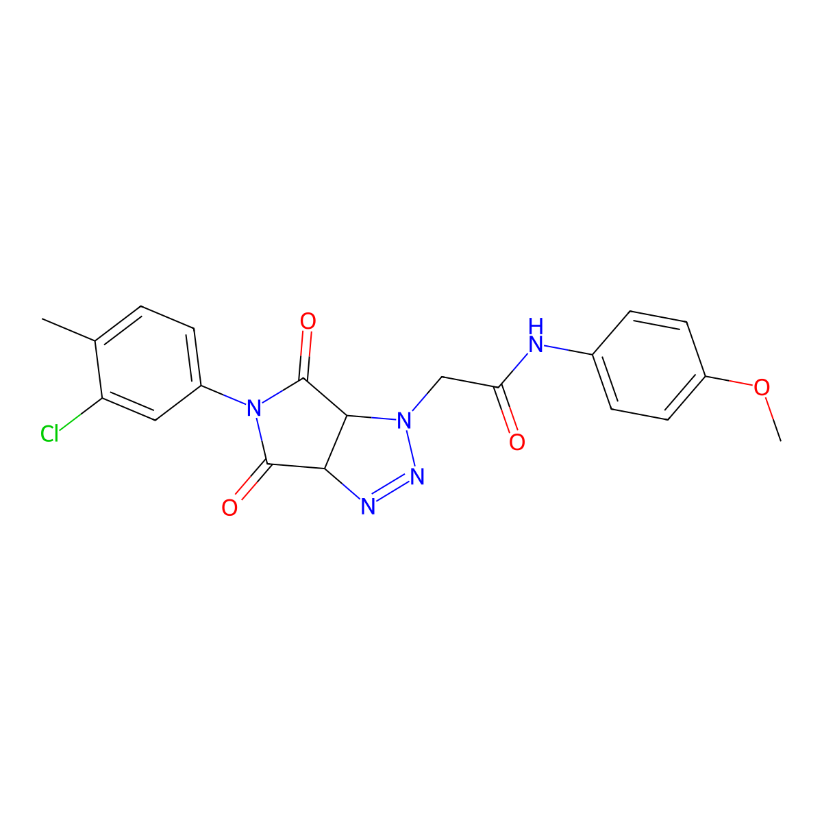 2-[5-(3-chloro-4-methylphenyl)-4,6-dioxo-4,5,6,6a-tetrahydropyrrolo[3,4-d][1,2,3]triazol-1(3aH)-yl]-N-(4-methoxyphenyl)acetamide molecular structure, CAS 1052558-92-5