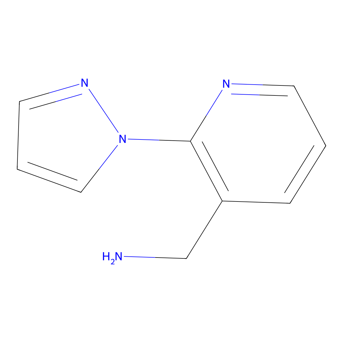 1-[2-(1H-pyrazol-1-yl)pyridin-3-yl]methanamine molecular structure, CAS 1052559-31-5