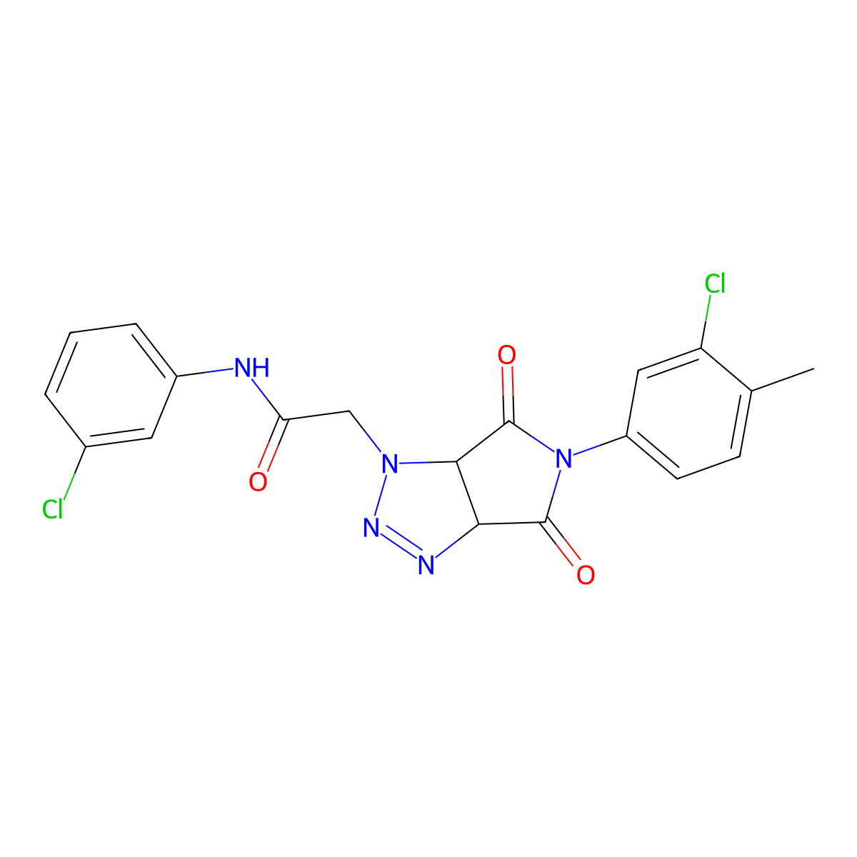 2-[5-(3-chloro-4-methylphenyl)-4,6-dioxo-4,5,6,6a-tetrahydropyrrolo[3,4-d][1,2,3]triazol-1(3aH)-yl]-N-(3-chlorophenyl)acetamide molecular structure, CAS 1052559-54-2