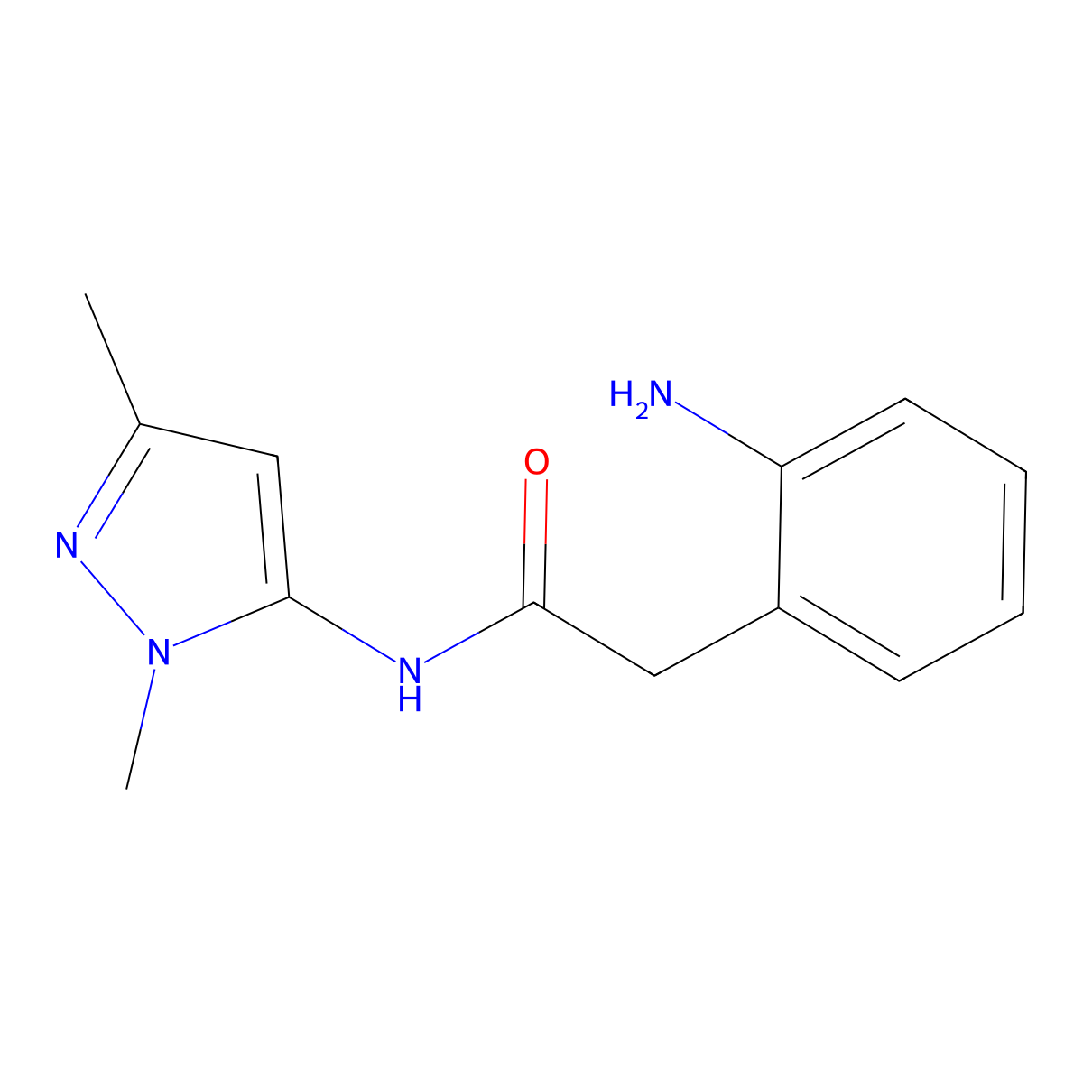 2-(2-Aminophenyl)-N-(1,3-dimethyl-1H-pyrazol-5-YL)acetamide molecular structure, CAS 1052559-94-0