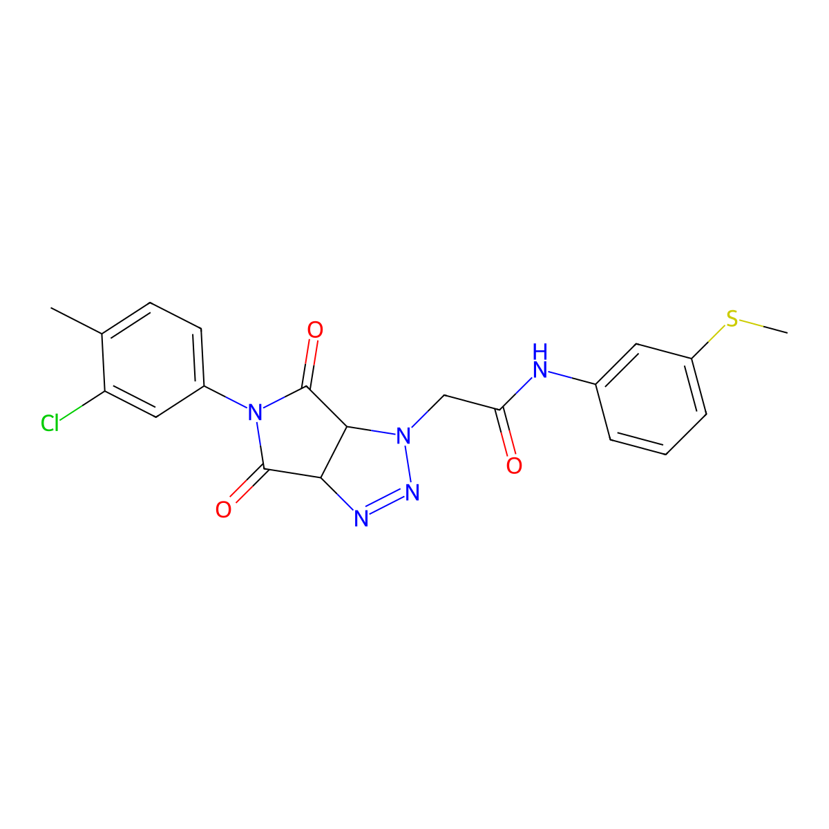 2-[5-(3-chloro-4-methylphenyl)-4,6-dioxo-4,5,6,6a-tetrahydropyrrolo[3,4-d][1,2,3]triazol-1(3aH)-yl]-N-[3-(methylsulfanyl)phenyl]acetamide molecular structure, CAS 1052560-63-0