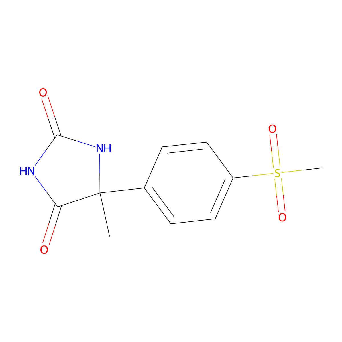 5-(4-Methanesulfonylphenyl)-5-methylimidazolidine-2,4-dione molecular structure, CAS 1052560-75-4