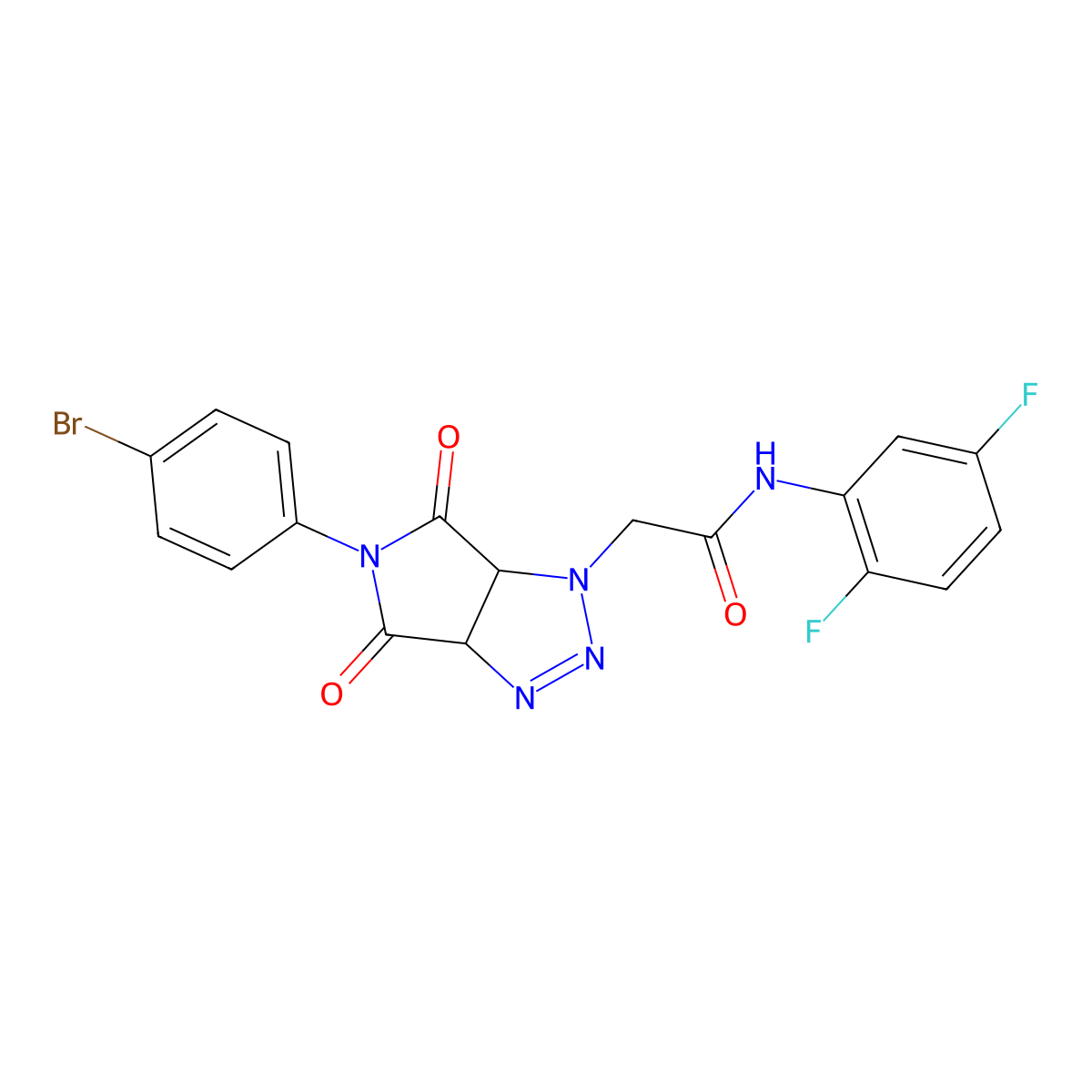 2-(5-(4-bromophenyl)-4,6-dioxo-4,5,6,6a-tetrahydropyrrolo[3,4-d][1,2,3]triazol-1(3aH)-yl)-N-(2,5-difluorophenyl)acetamide molecular structure, CAS 1052561-21-3