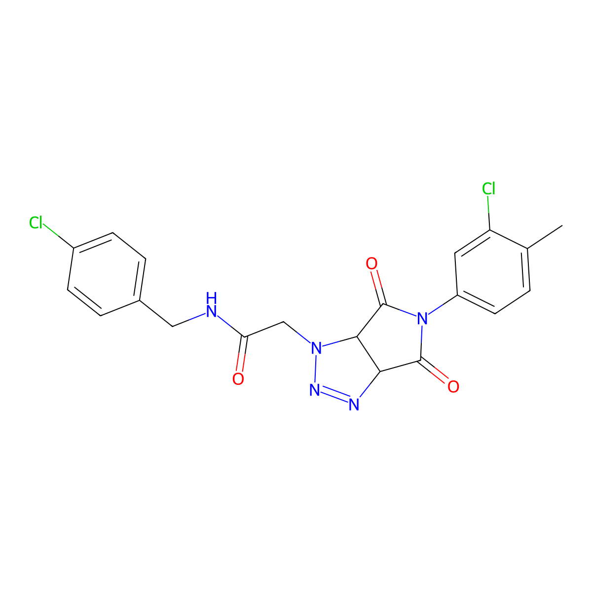 N-(4-chlorobenzyl)-2-[5-(3-chloro-4-methylphenyl)-4,6-dioxo-4,5,6,6a-tetrahydropyrrolo[3,4-d][1,2,3]triazol-1(3aH)-yl]acetamide molecular structure, CAS 1052561-60-0