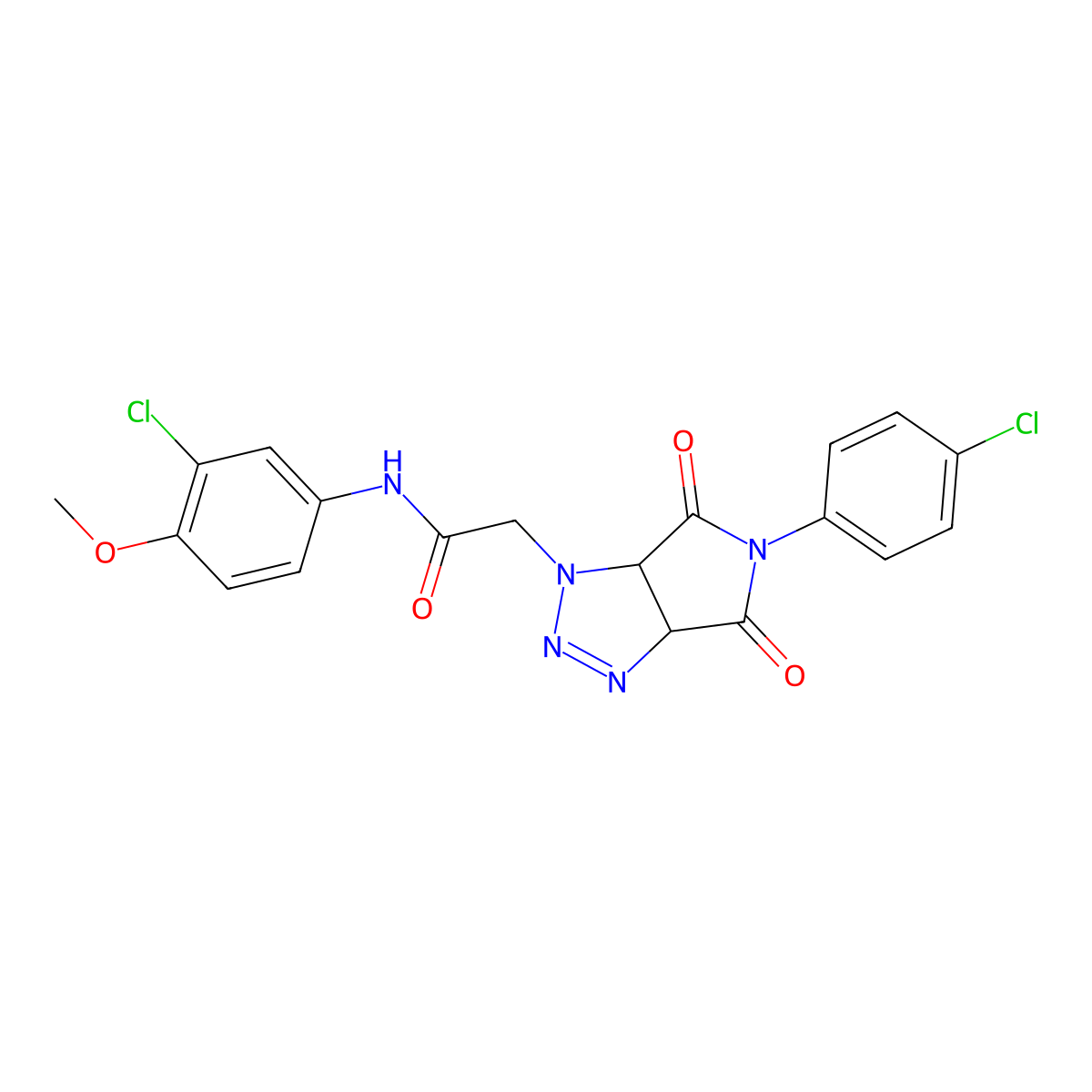 N-(3-chloro-4-methoxyphenyl)-2-[5-(4-chlorophenyl)-4,6-dioxo-1H,3aH,4H,5H,6H,6aH-pyrrolo[3,4-d][1,2,3]triazol-1-yl]acetamide molecular structure, CAS 1052561-65-5