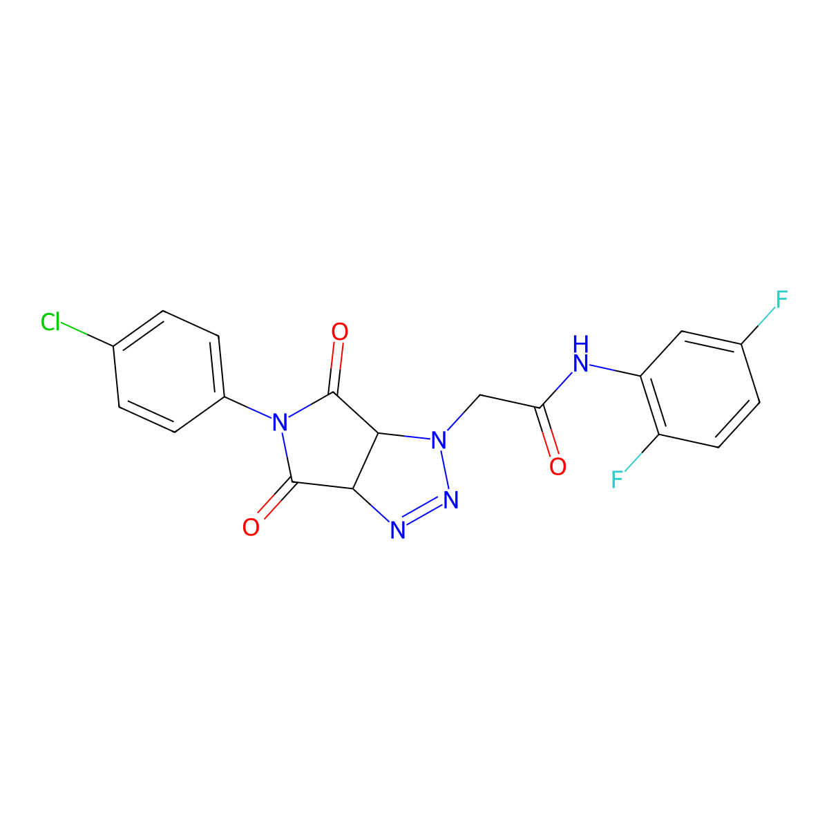 2-[5-(4-chlorophenyl)-4,6-dioxo-1H,3aH,4H,5H,6H,6aH-pyrrolo[3,4-d][1,2,3]triazol-1-yl]-N-(2,5-difluorophenyl)acetamide molecular structure, CAS 1052561-78-0