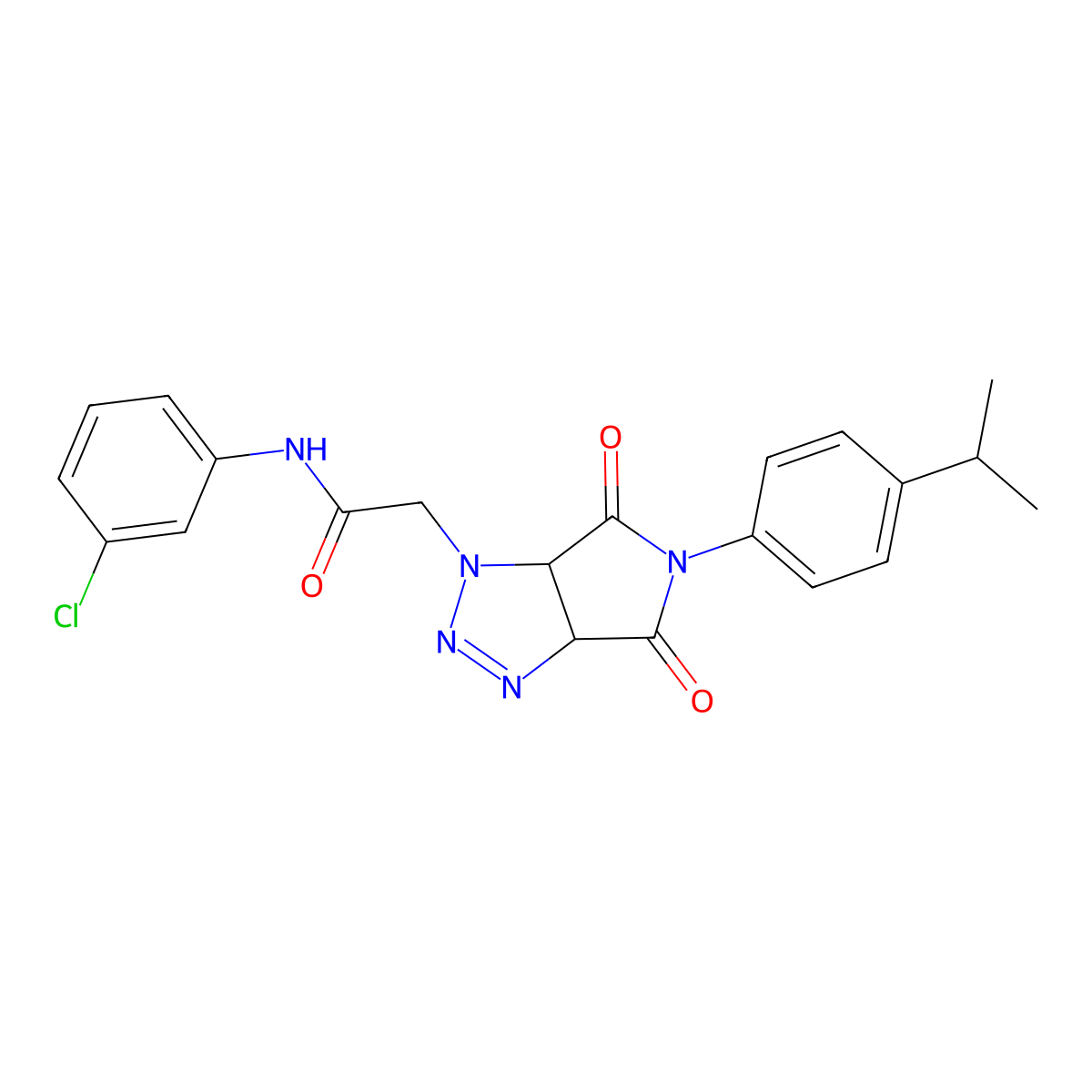 N-(3-chlorophenyl)-2-{4,6-dioxo-5-[4-(propan-2-yl)phenyl]-1H,3aH,4H,5H,6H,6aH-pyrrolo[3,4-d][1,2,3]triazol-1-yl}acetamide molecular structure, CAS 1052562-11-4