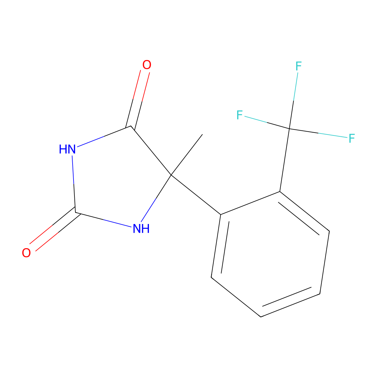 5-Methyl-5-[2-(trifluoromethyl)phenyl]imidazolidine-2,4-dione molecular structure, CAS 1052562-18-1