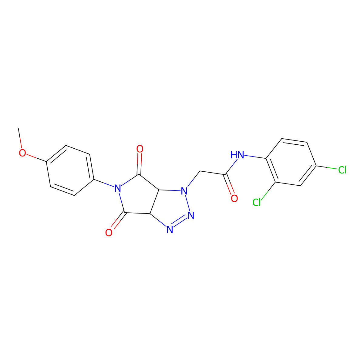 N-(2,4-dichlorophenyl)-2-(5-(4-methoxyphenyl)-4,6-dioxo-4,5,6,6a-tetrahydropyrrolo[3,4-d][1,2,3]triazol-1(3aH)-yl)acetamide molecular structure, CAS 1052562-22-7