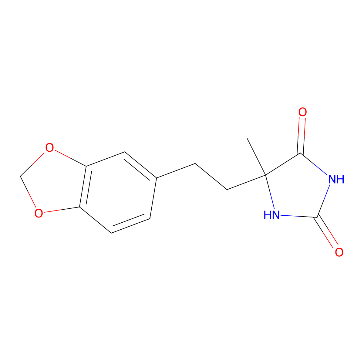 5-[2-(2H-1,3-benzodioxol-5-yl)ethyl]-5-methylimidazolidine-2,4-dione molecular structure, CAS 1052562-60-3