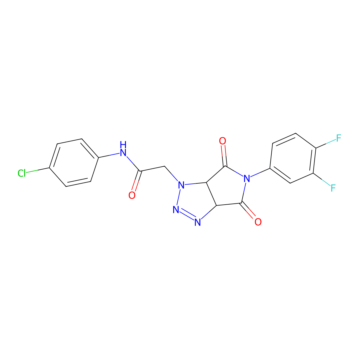 N-(4-chlorophenyl)-2-[5-(3,4-difluorophenyl)-4,6-dioxo-4,5,6,6a-tetrahydropyrrolo[3,4-d][1,2,3]triazol-1(3aH)-yl]acetamide molecular structure, CAS 1052563-17-3