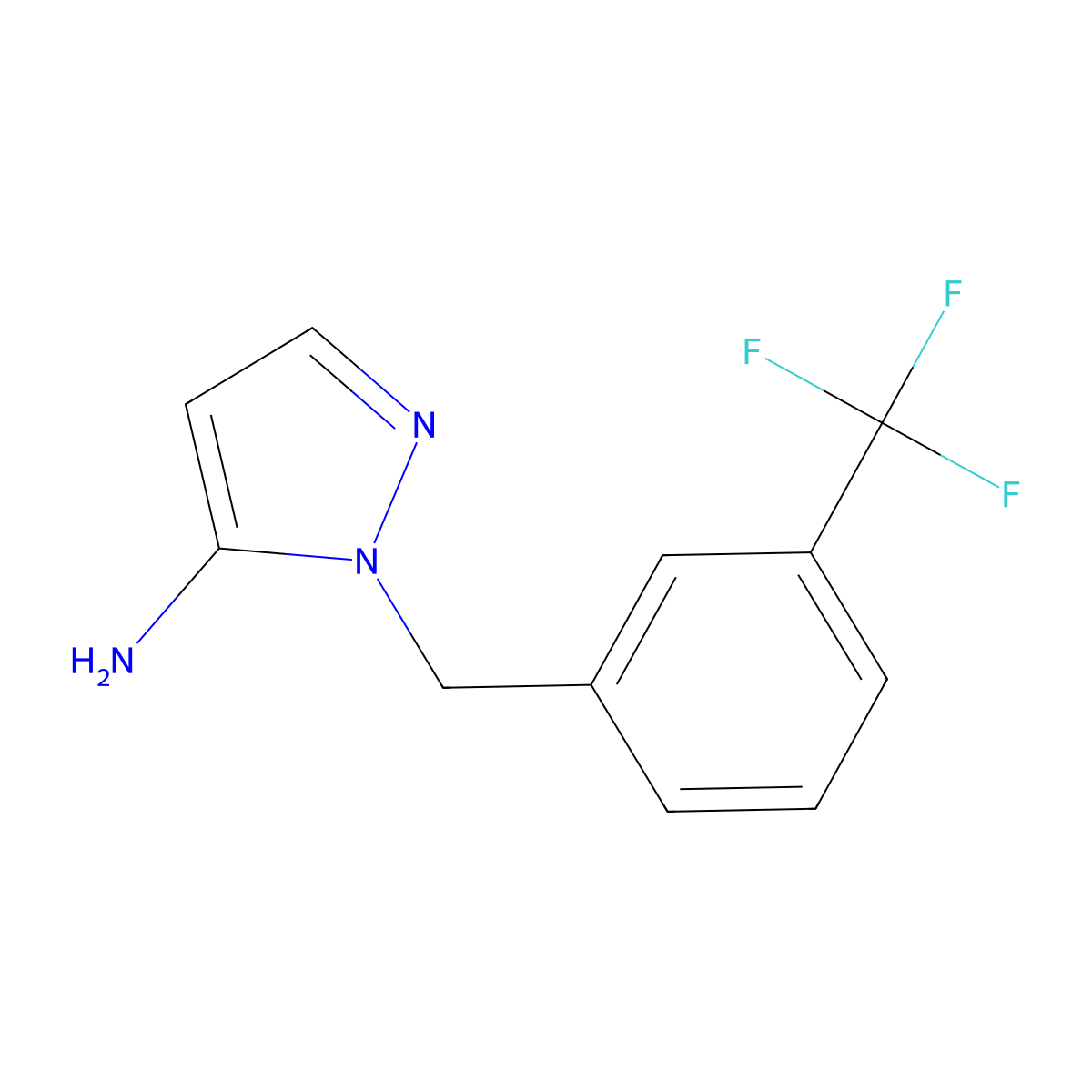 1-[3-(Trifluoromethyl)benzyl-1H-pyrazol-5-amine molecular structure, CAS 1052563-64-0