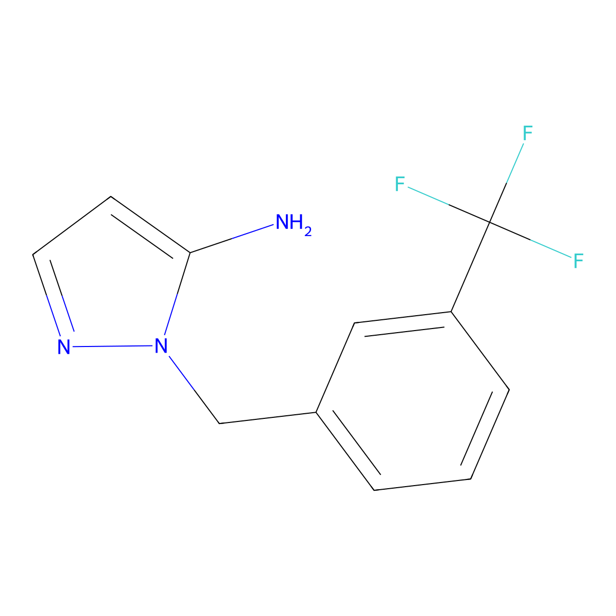 1-[3-(Trifluoromethyl)benzyl-1H-pyrazol-5-amine molecular structure, CAS 1052563-64-0