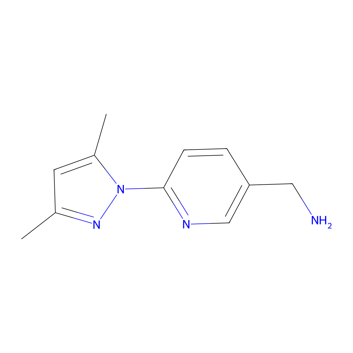 [6-(3,5-dimethyl-1H-pyrazol-1-yl)pyridin-3-yl]methanamine molecular structure, CAS 1052564-18-7