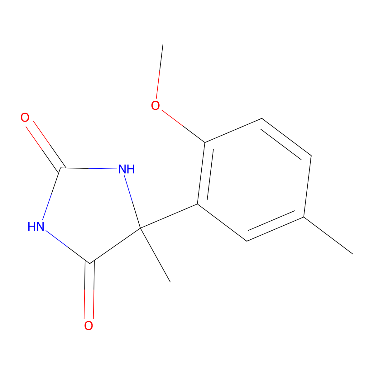 5-(2-Methoxy-5-methylphenyl)-5-methylimidazolidine-2,4-dione molecular structure, CAS 1052564-21-2