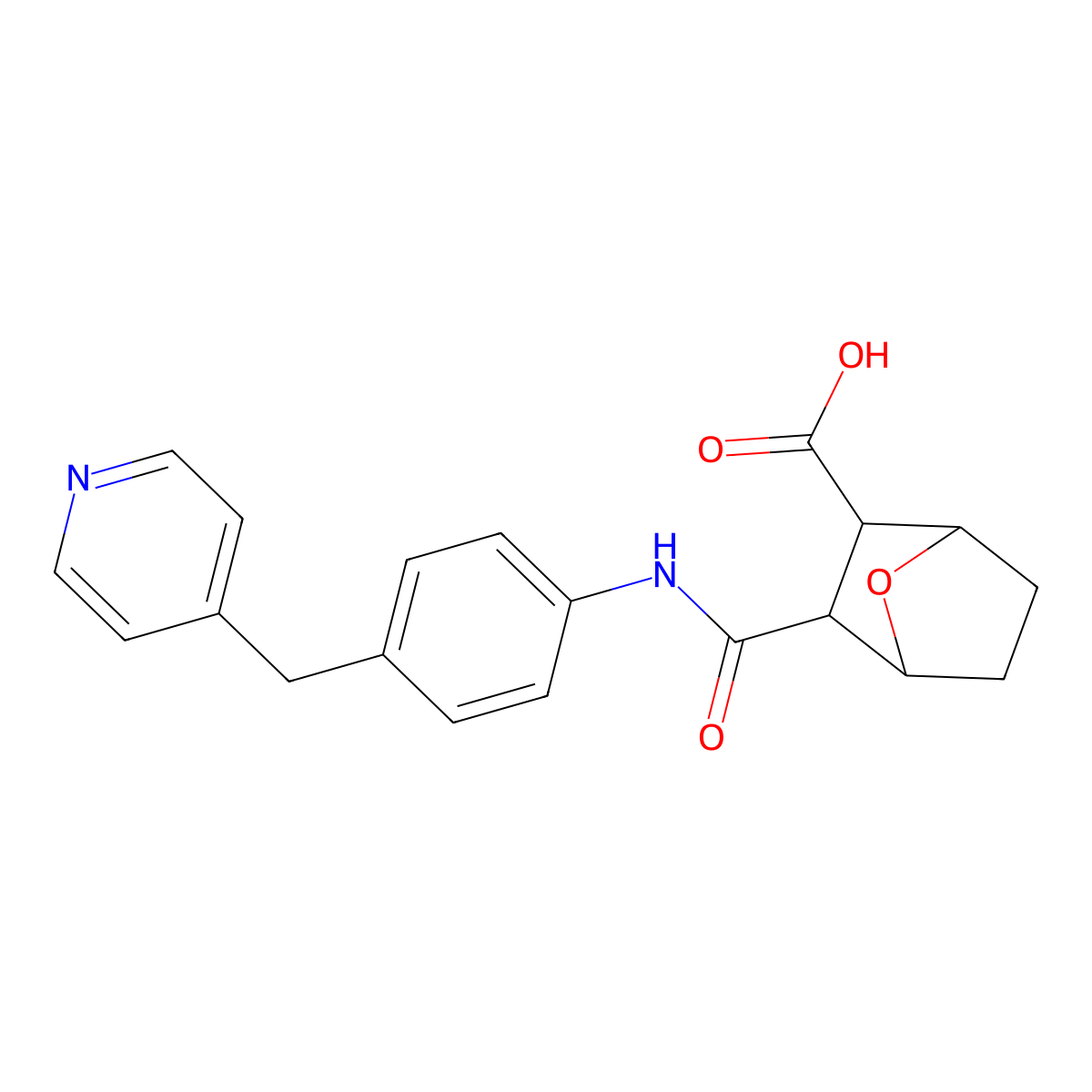 3-{[4-(Pyridin-4-ylmethyl)phenyl]carbamoyl}-7-oxabicyclo[2.2.1]heptane-2-carboxylic acid molecular structure, CAS 1052565-20-4