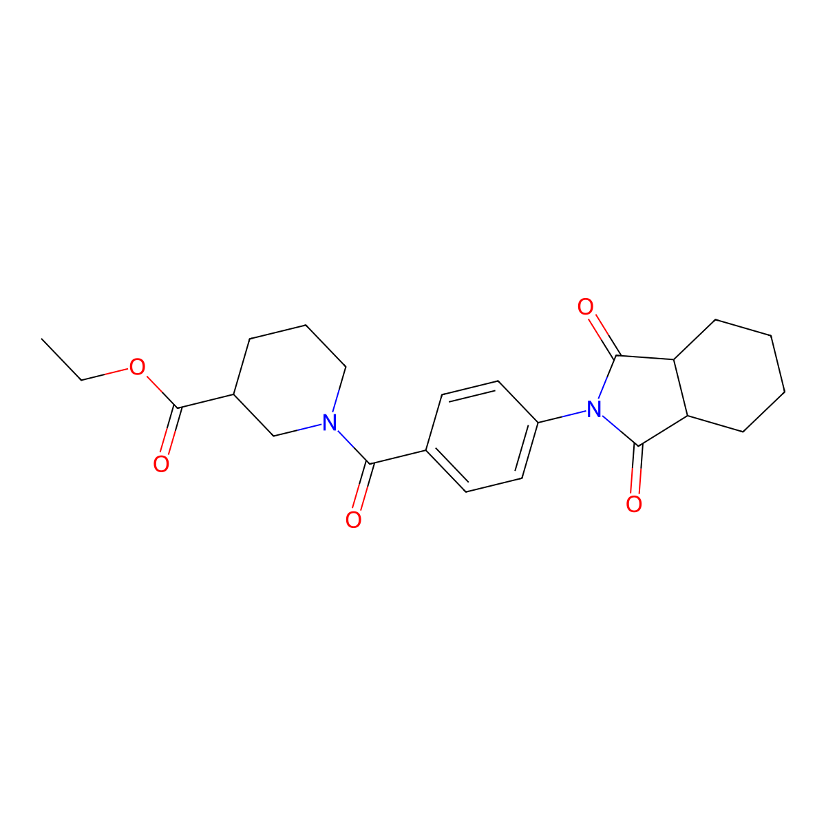 ethyl 1-(4-(1,3-dioxohexahydro-1H-isoindol-2(3H)-yl)benzoyl)piperidine-3-carboxylate molecular structure, CAS 1052565-61-3