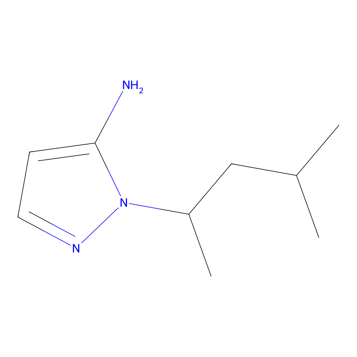 1-(4-methylpentan-2-yl)-1H-pyrazol-5-amine molecular structure, CAS 1052566-19-4