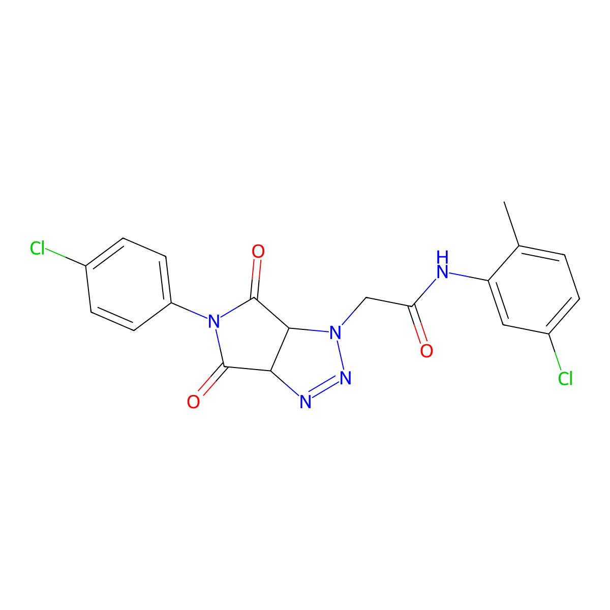 N-(5-chloro-2-methylphenyl)-2-(5-(4-chlorophenyl)-4,6-dioxo-4,5,6,6a-tetrahydropyrrolo[3,4-d][1,2,3]triazol-1(3aH)-yl)acetamide molecular structure, CAS 1052566-39-8