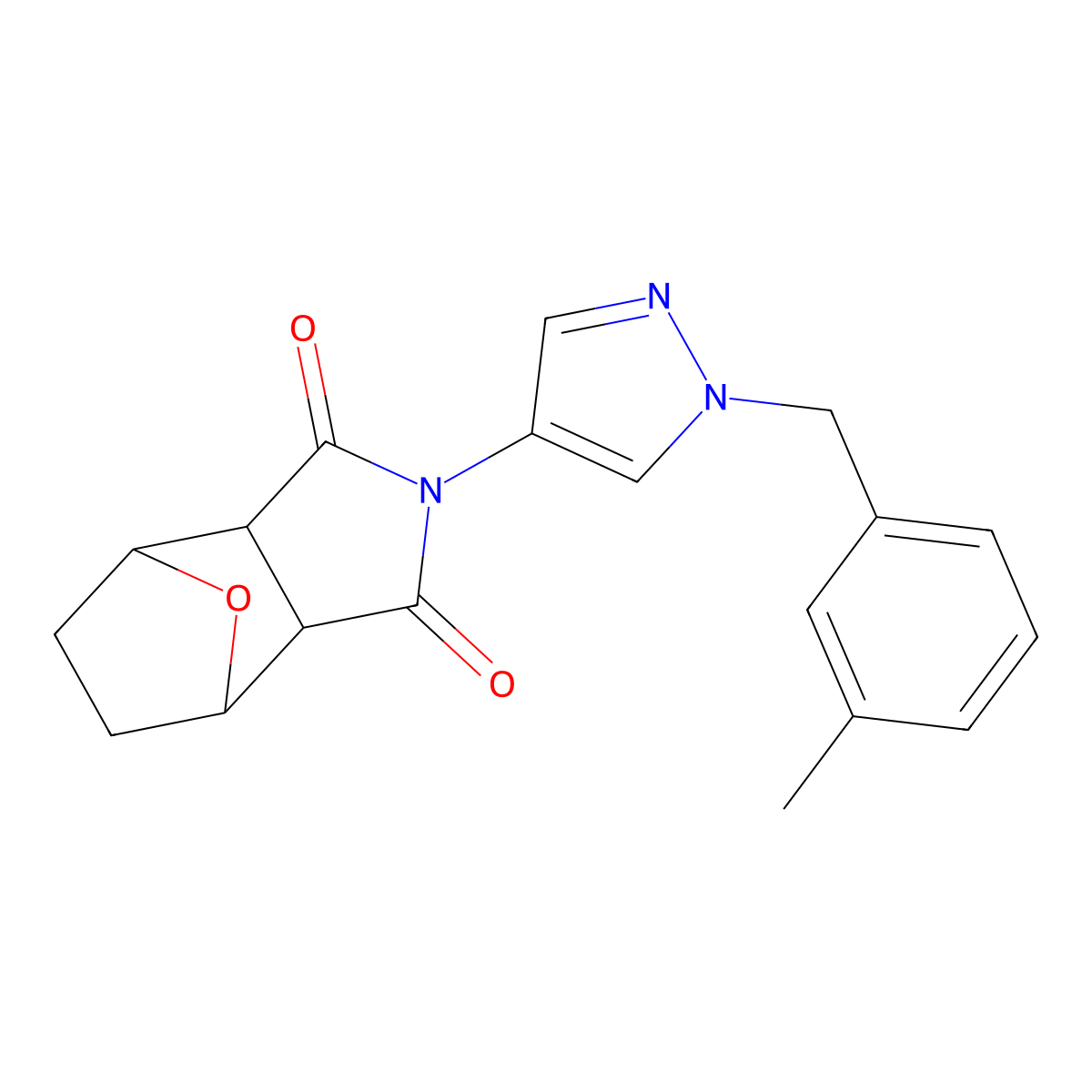 2-[1-(3-methylbenzyl)-1H-pyrazol-4-yl]hexahydro-1H-4,7-epoxyisoindole-1,3(2H)-dione molecular structure, CAS 1052566-61-6