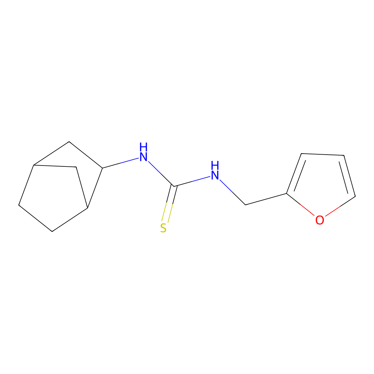 1-Bicyclo[2.2.1]hept-2-yl-3-(furan-2-ylmethyl)thiourea molecular structure, CAS 1052566-71-8