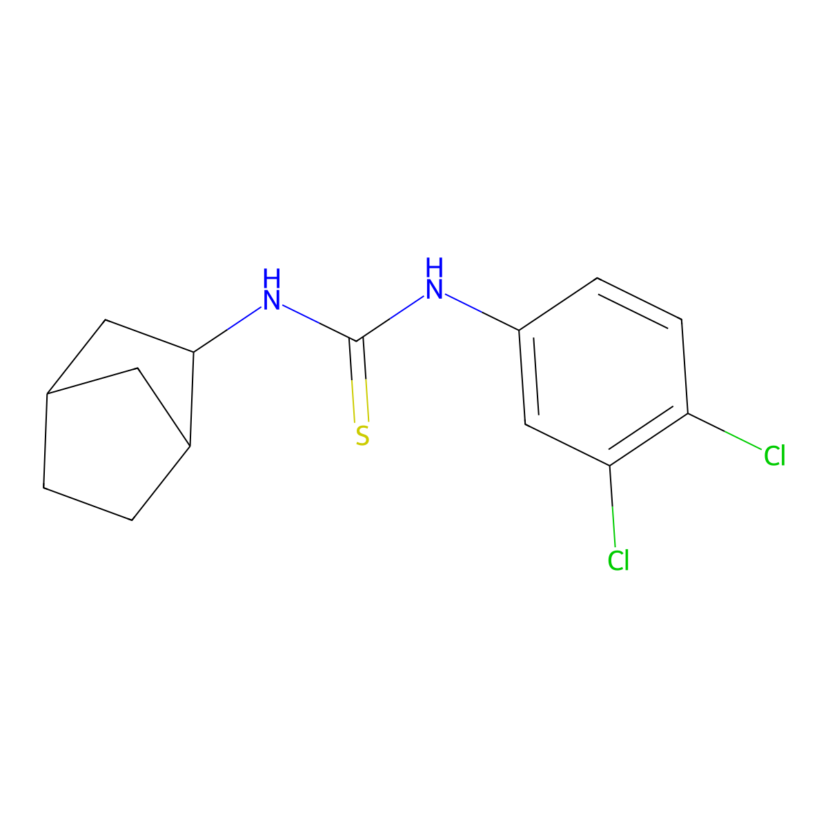 1-Bicyclo[2.2.1]hept-2-yl-3-(3,4-dichlorophenyl)thiourea molecular structure, CAS 1052566-83-2